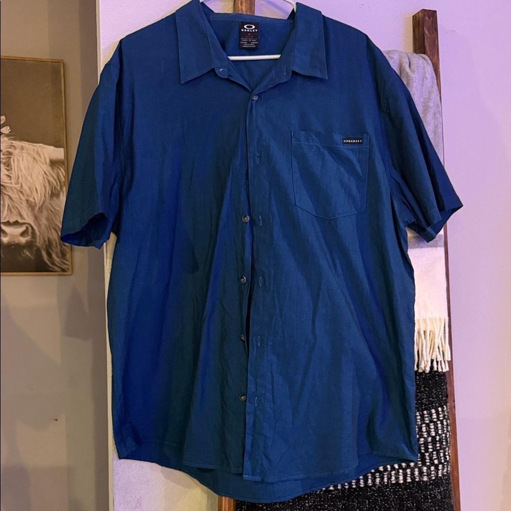 Oakley Deep Blue Casual Button Down Shirt